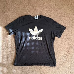 Adidas Women's Black and Orange T-shirt